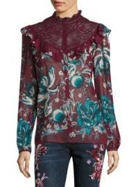 Roberto Cavalli - Silk Floral Lace Blouse at Saks Fifth Avenue