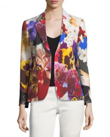 Roberto Cavalli Floral-Print Single-Breasted Blazer at Neiman Marcus