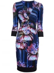 Roberto Cavalli Floral V-neck Dress - Verso at Farfetch