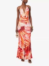 Roberto Cavalli Floral print Halterneck Maxi Dress at Selfridges