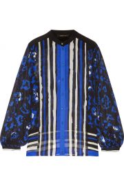 Roberto Cavalli Printed silk crepe de chine blouse at The Outnet