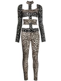 Roberto Cavalli cut-out Leopard Jumpsuit - at Farfetch