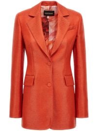 Roberto Cavalli double-breasted Textured Blazer Orange at Farfetch