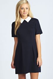 Robin Contrast collar dress at Boohoo