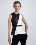 Robins black and white leather top at Neiman Marcus at Neiman Marcus