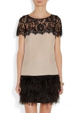 Robins black lace contrast top on HIMYM at Net A Porter