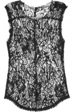 Robins black lace top at Net A Porter