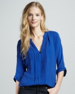 Robins blue blouse at Bergdorf Goodman