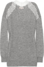 Robin's grey and white lace sweater at Net A Porter