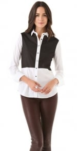 Robin's white shirt with black front at Shopbop