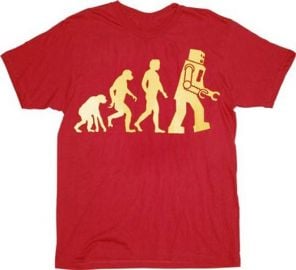 Robot Evolution Shirt at Amazon