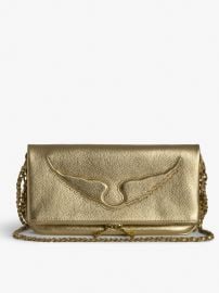 Rock Gold Leather Clutch ZadigampVoltaire at Zadig & Voltaire