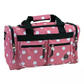 Rockland Duffel Bag in Pink White Dots at Kohls