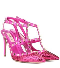 Rockstud Sequin Pumps by Valentino at Mytheresa