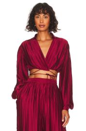 Rococo Sand Cropped Wrap Top at Revolve