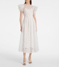 Rodarte Floral silk lace midi dress at Mytheresa