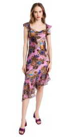 Rodarte Magenta Floral Printed Silk and Chiffon Asymetrical Bias Dress at Shopbop