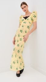 Rodarte Yellow Bouquet Floral Silk Crepe Dress | Shopbop at Shopbop