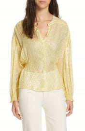 Rodebjer Holmvi Metallic Silk Blend Blouse   Nordstrom at Nordstrom