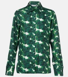 Rodesia printed silk twill shirt in green - Max Mara at Mytheresa