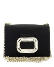 Roger Vivier Pilgrim Micro Satin Chain Shoulder Bag  Black at Neiman Marcus