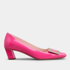 Roger Vivier Shoes Roger Vivier Belle Metal Buckle Hot Pink Pumps In Patent Leather Kitten Heel Poshmark at Poshmark