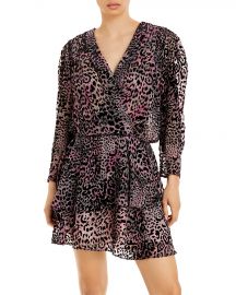 Rogers Leopard Velvet Devoré Mini Dress at Bloomingdales