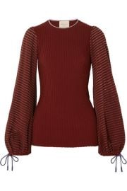 Roksanda   Saida tulle-paneled stretch-jersey and ribbed-knit top at Net A Porter