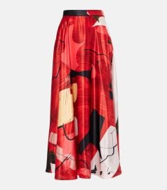 Roksanda Ameera printed satin maxi skirt at Mytheresa