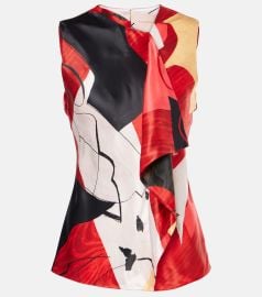 Roksanda Kiara printed satin top at Mytheresa