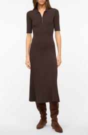 Roland Half Zip Rib Midi Sweater Dress at Nordstrom