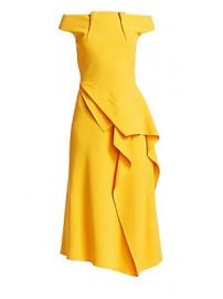 Roland Mouret - Arch Off-The-Shoulder Midi Dress at Saks Fifth Avenue