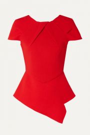 Roland Mouret - Bracknell asymmetric wool-crepe peplum top at Net A Porter