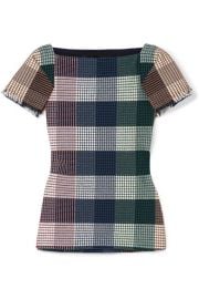 Roland Mouret - Clarke checked stretch cotton-blend boucl   top at Net A Porter