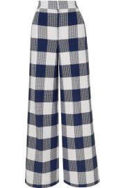 Roland Mouret - Delano checked cotton-blend boucl   wide-leg pants at Net A Porter