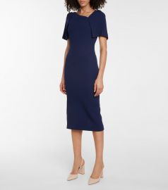 Roland Mouret - Fenton wool crpe midi dress at Mytheresa