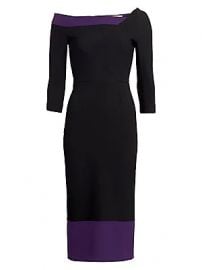 Roland Mouret - Girtin Knit Off-The-Shoulder Midi Dress at Saks Fifth Avenue