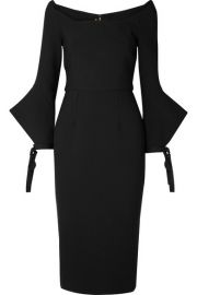 Roland Mouret - Hitchcock off-the-shoulder crepe dress at Net A Porter