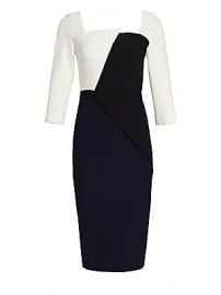 Roland Mouret - Hughes Contrast-Panel Dress at Saks Fifth Avenue