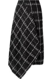 Roland Mouret - Keaton draped cotton-blend tweed midi skirt at Net A Porter