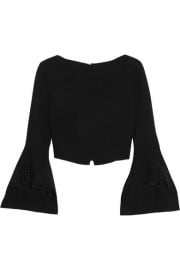 Roland Mouret - Liverton macram   lace-trimmed wool-crepe top at Net A Porter