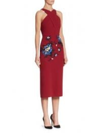 Roland Mouret - Maxton Floral-Embroidered Midi Dress at Saks Fifth Avenue