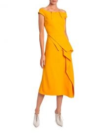 Roland Mouret Arch Off-the-Shoulder Asymmetric Dress at Neiman Marcus