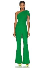 Roland Mouret Asymmetric Stretch Cady Jumpsuit in Green FWRD at FWRD