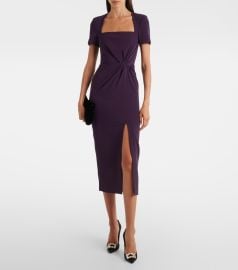 Roland Mouret Aubergine Twisted Heavy Cady Midi Dress at Mytheresa