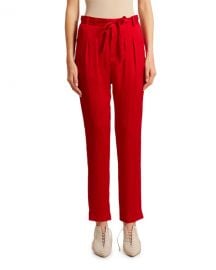 Roland Mouret Biltmore Hammered Silk Trousers at Neiman Marcus