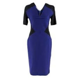 Roland Mouret Black and Blue Colorblock Nabis Dress US 8 For Sale at 1stDibs at 1st Dibs