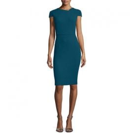 Roland Mouret Cap-Sleeve V-Back Sheath Dress at Saks Fifth Avenue