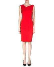 Roland Mouret Grainger Crepe Sheath Dress  Berry Red   Neiman at Neiman Marcus