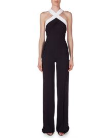 Roland Mouret Halter Neck Crepe Jumpsuit at Bergdorf Goodman